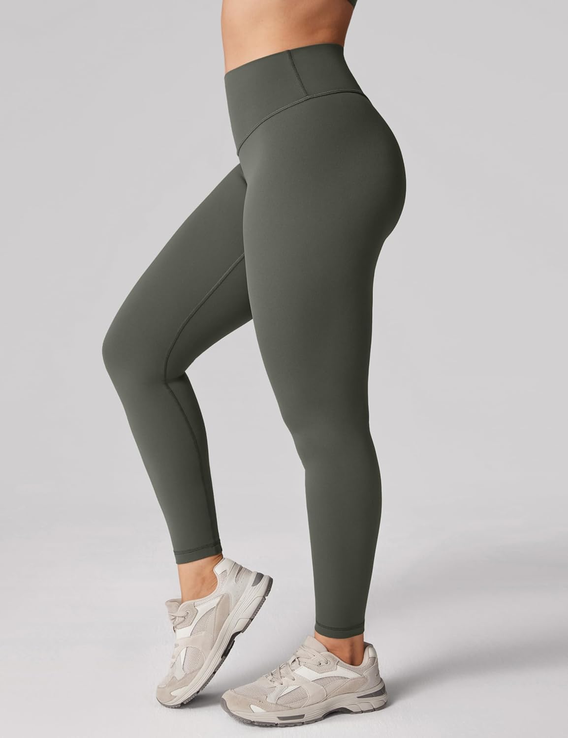Hugcurve No Front Seam High Waisted Workout Leggings for Women Buttery Soft Yoga Pants Gym Athletic Tights - 25''