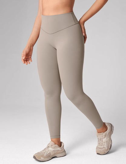 Hugcurve No Front Seam High Waisted Workout Leggings for Women Buttery Soft Yoga Pants Gym Athletic Tights - 25''