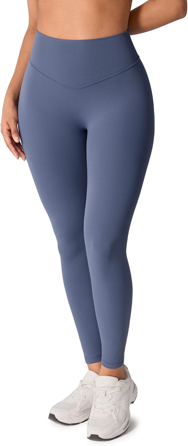 Hugcurve No Front Seam High Waisted Workout Leggings for Women Buttery Soft Yoga Pants Gym Athletic Tights - 25''
