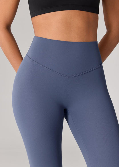 Hugcurve No Front Seam High Waisted Workout Leggings for Women Buttery Soft Yoga Pants Gym Athletic Tights - 25''