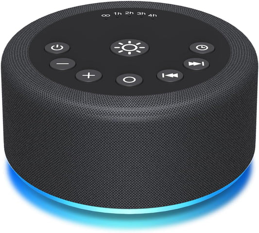 Sound Machine Night Light White Noise Brown Noise Machine 30 Non Looping Sounds 12 Lights 5 Timers 36 Adjustable Volume Memory Function Sleep Sounds Machine for Baby Kids Adult & Home Office Travel