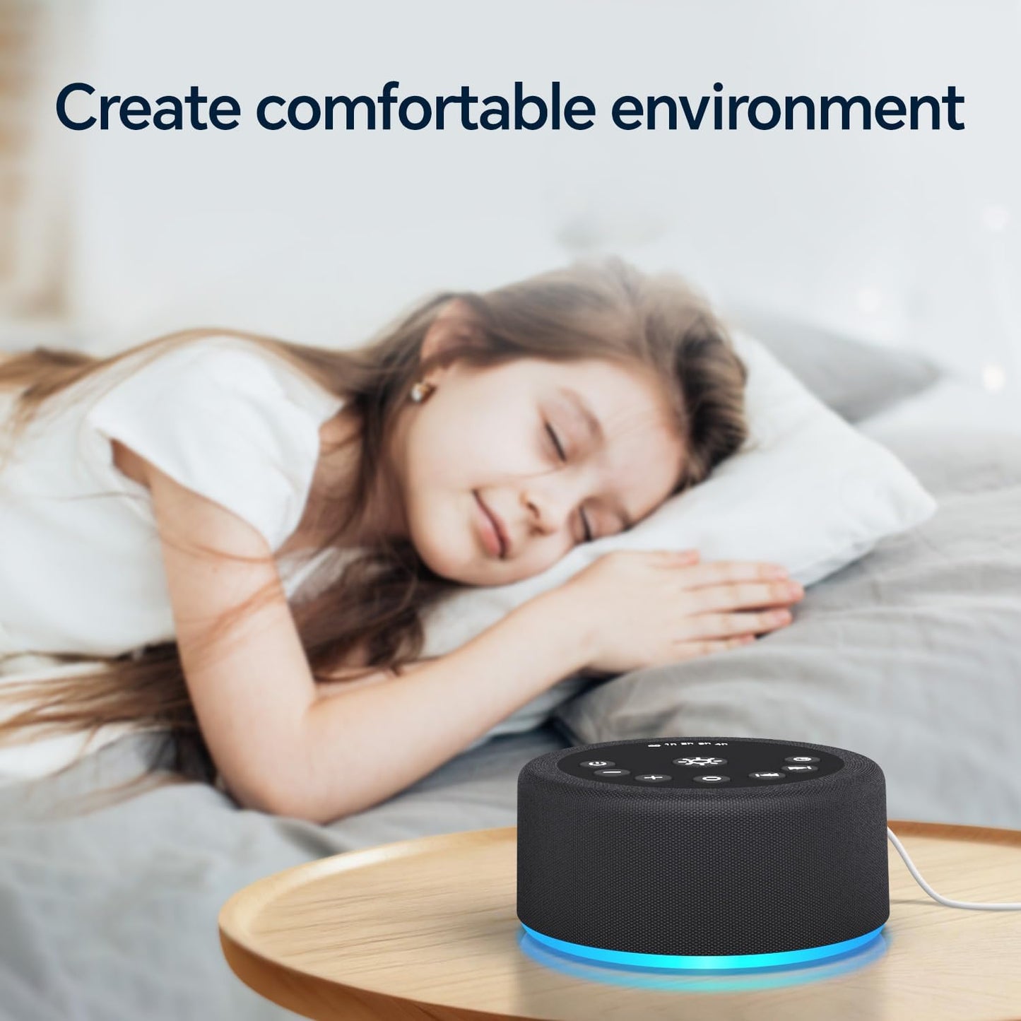 Sound Machine Night Light White Noise Brown Noise Machine 30 Non Looping Sounds 12 Lights 5 Timers 36 Adjustable Volume Memory Function Sleep Sounds Machine for Baby Kids Adult & Home Office Travel