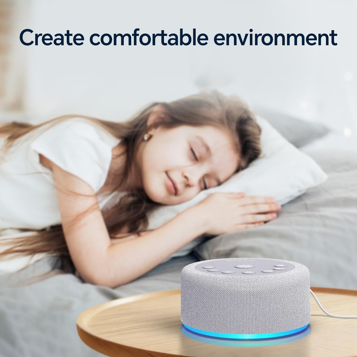 Sound Machine Night Light White Noise Brown Noise Machine 30 Non Looping Sounds 12 Lights 5 Timers 36 Adjustable Volume Memory Function Sleep Sounds Machine for Baby Kids Adult & Home Office Travel
