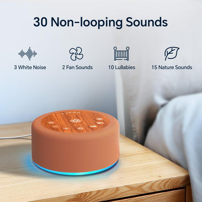 Sound Machine Night Light White Noise Brown Noise Machine 30 Non Looping Sounds 12 Lights 5 Timers 36 Adjustable Volume Memory Function Sleep Sounds Machine for Baby Kids Adult & Home Office Travel