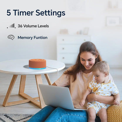 Sound Machine Night Light White Noise Brown Noise Machine 30 Non Looping Sounds 12 Lights 5 Timers 36 Adjustable Volume Memory Function Sleep Sounds Machine for Baby Kids Adult & Home Office Travel