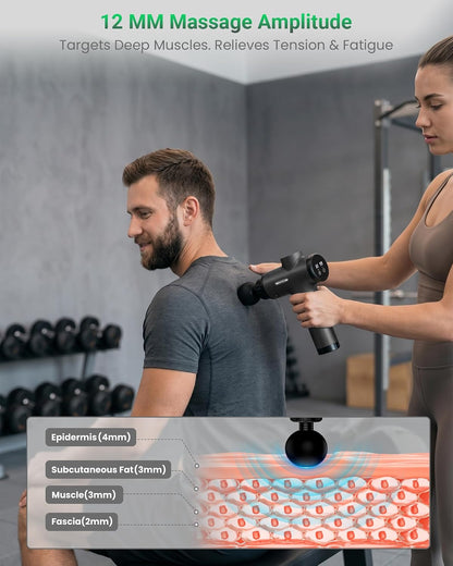 Massage Gun, Deep Tissue Percussion Massager 30 Speeds for Pain Relief