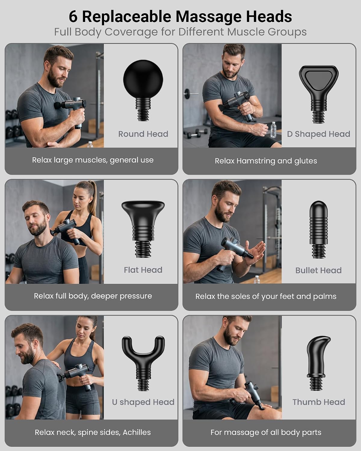 Massage Gun, Deep Tissue Percussion Massager 30 Speeds for Pain Relief