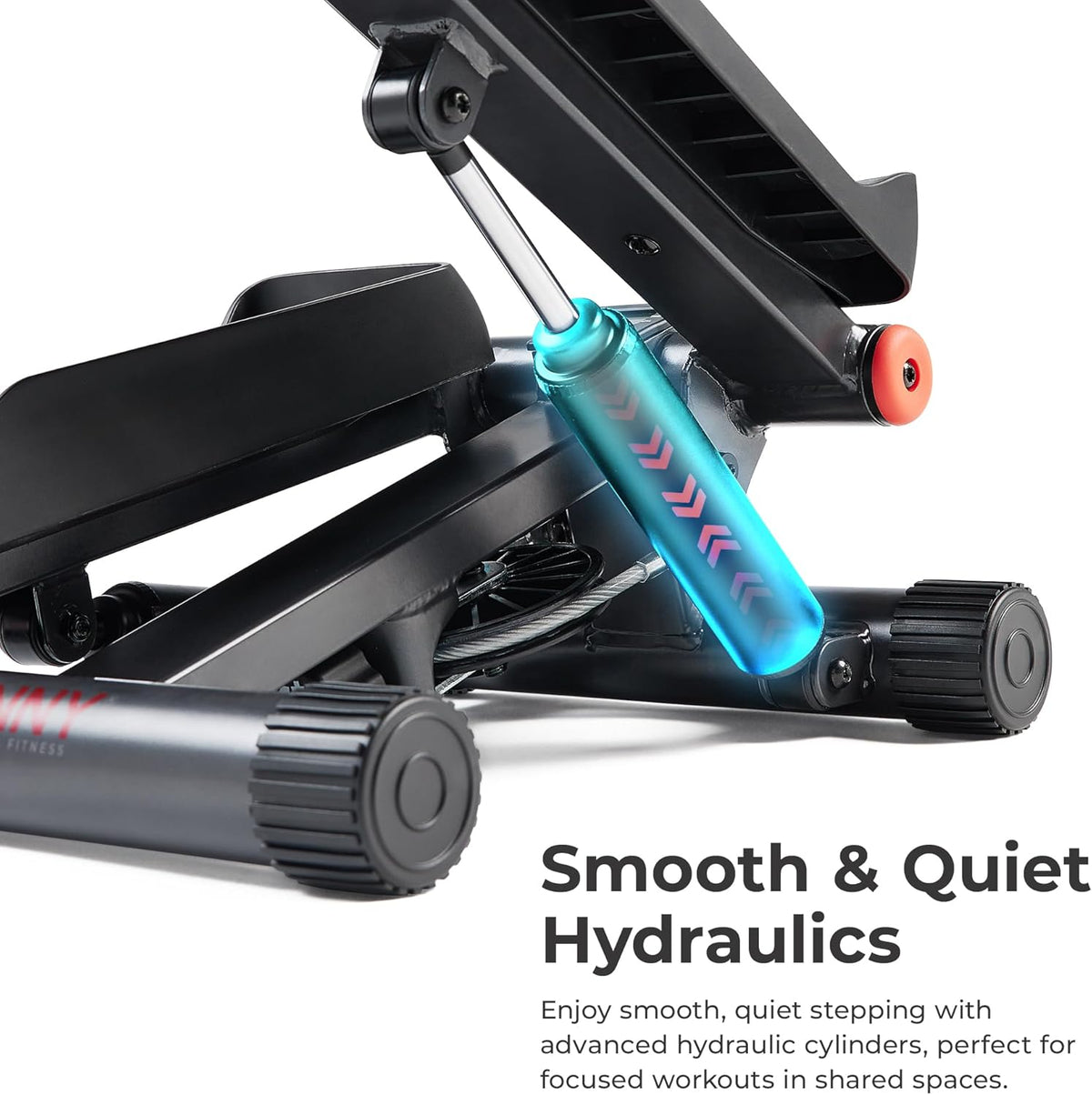 Mini Steppers for Exercise at Home, Stair Step Workout Machine with Resistance Bands, Full Body Cardio Equipment, Optional Free SunnyFit App Connection Smart Stepper