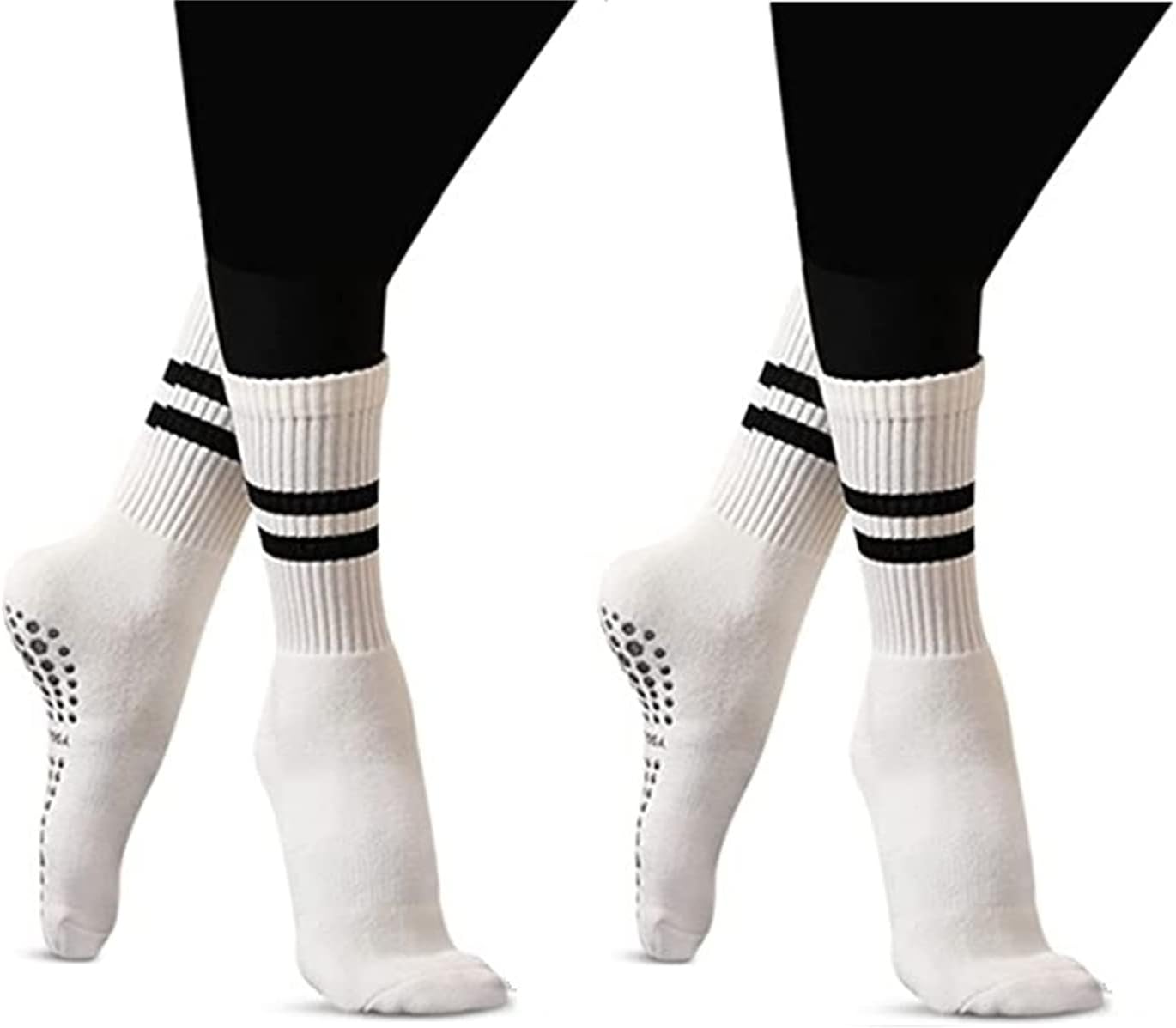 Flydo Pilates Grip Socks for Women Grippy Yoga Non Slip Long Barre Socks