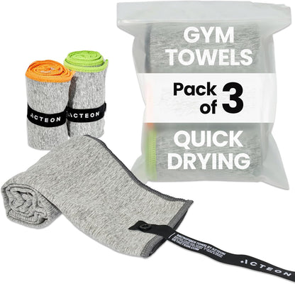 Microfiber Gym Towels 5 Pack, Quick Dry Silver ION Odor-Free Super Absorbent Sweat Towels for Men & Women, Workout, Yoga, Running, Beach, Travel – 16x30.5 Inch (Midnight Blue)