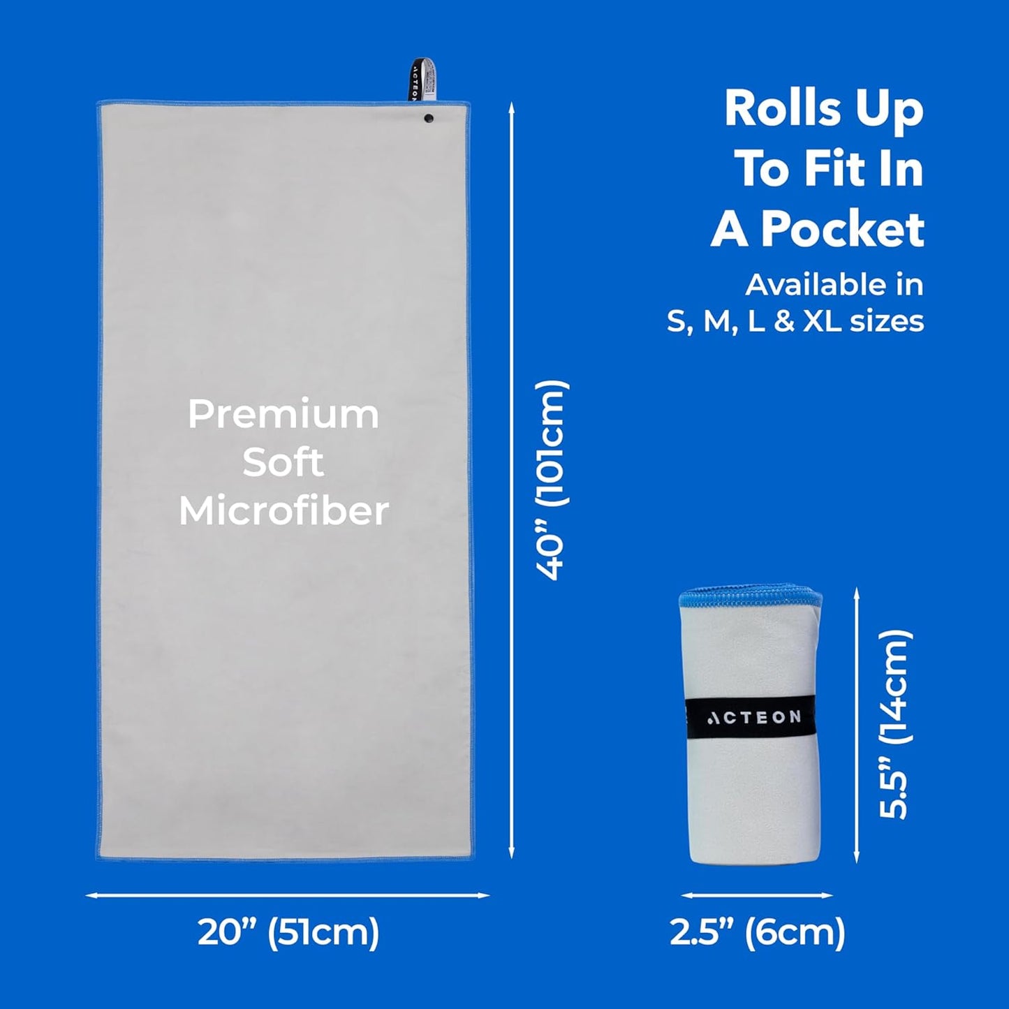 Microfiber Gym Towels 5 Pack, Quick Dry Silver ION Odor-Free Super Absorbent Sweat Towels for Men & Women, Workout, Yoga, Running, Beach, Travel – 16x30.5 Inch (Midnight Blue)