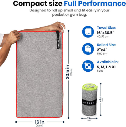 Microfiber Gym Towels 5 Pack, Quick Dry Silver ION Odor-Free Super Absorbent Sweat Towels for Men & Women, Workout, Yoga, Running, Beach, Travel – 16x30.5 Inch (Midnight Blue)