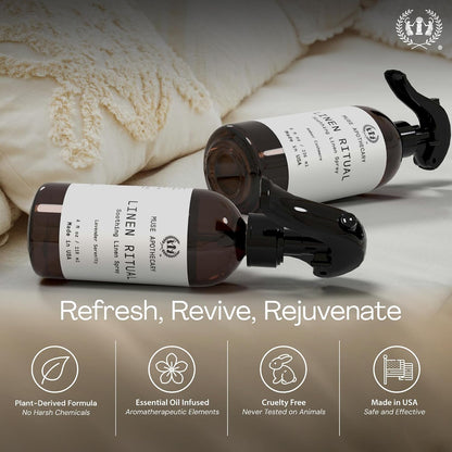 Pillow Ritual - Aromatic, Calming and Relaxing Pillow Mist, Linen and Fabric Spray - Infused with Natural Aromatherapy Essential Oils - 4 oz, Fleur du Lavender