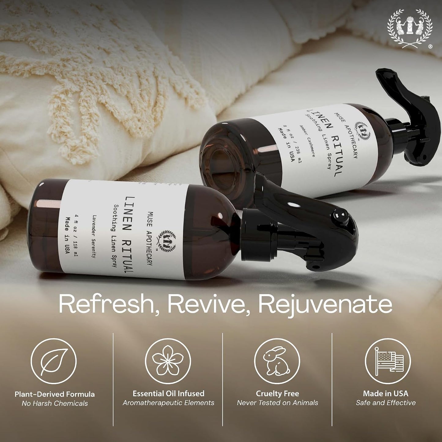 Pillow Ritual - Aromatic, Calming and Relaxing Pillow Mist, Linen and Fabric Spray - Infused with Natural Aromatherapy Essential Oils - 4 oz, Fleur du Lavender