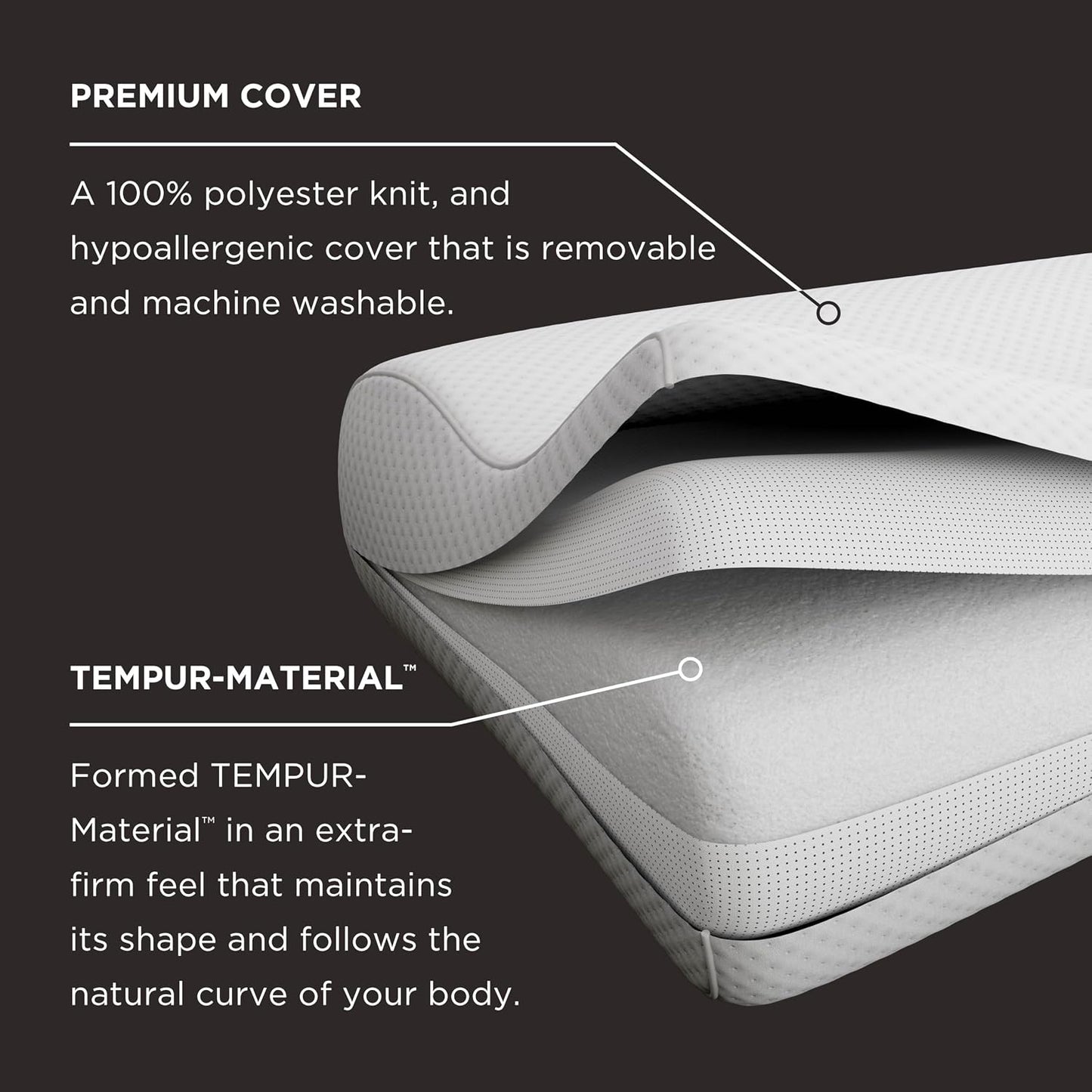 TEMPUR-Ergo Neck Pillow, Medium Profile, White