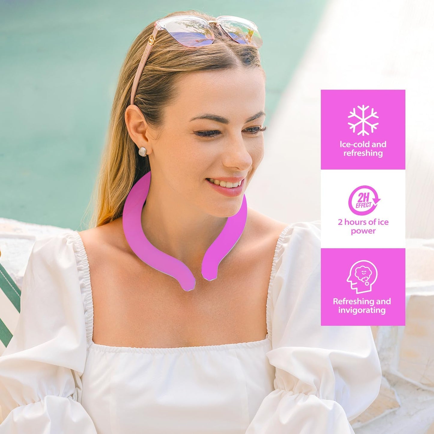 Neck Cooling Tube with Insulated Bag, Reusable Neck Coolers Wearable Body Cooling Products for Hot Weather in Summer