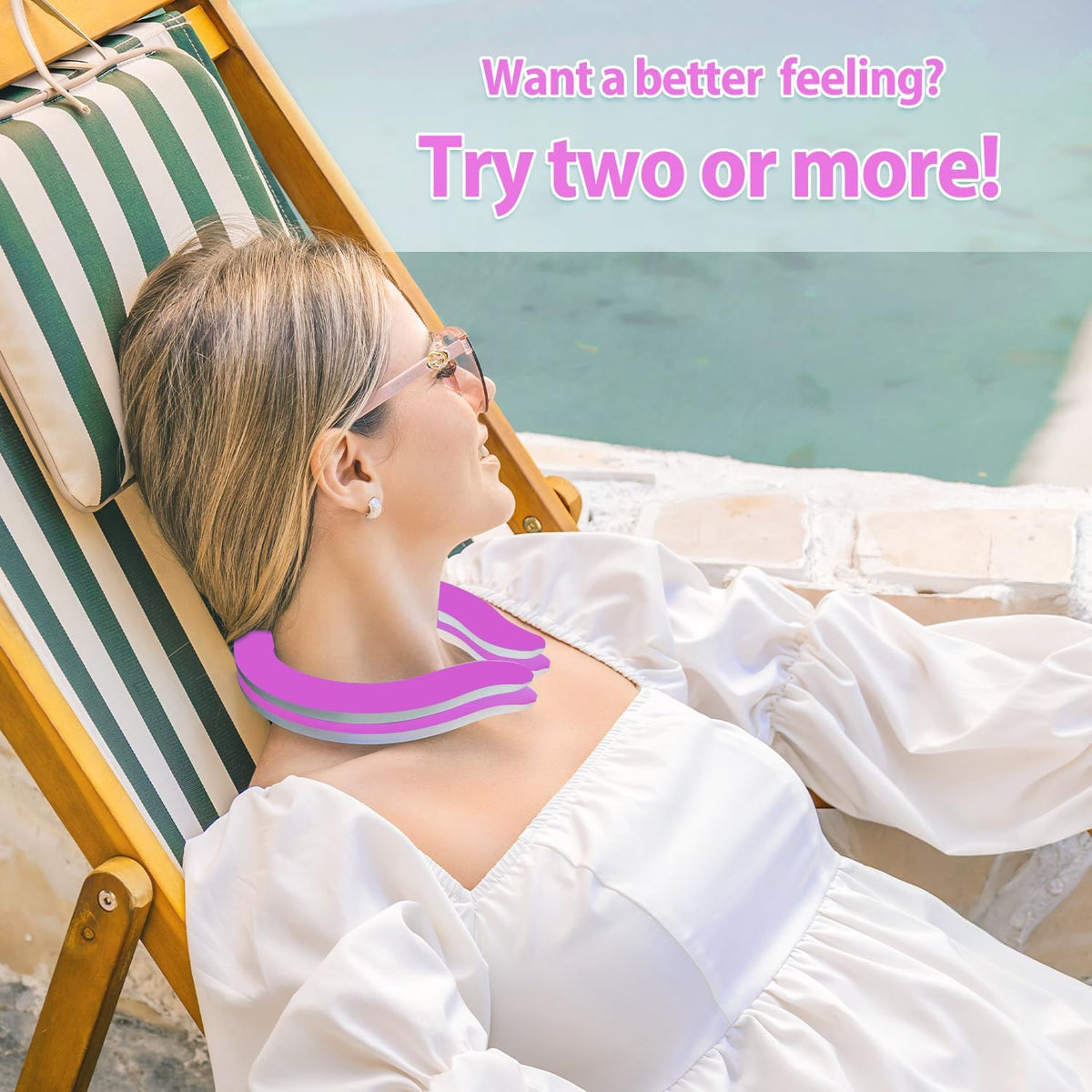 Neck Cooling Tube with Insulated Bag, Reusable Neck Coolers Wearable Body Cooling Products for Hot Weather in Summer