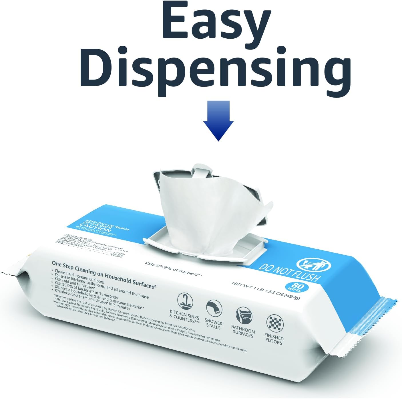 Disinfecting Wipes, Lemon & Fresh Air Scent, Multi-Surface, Sanitizes/Cleans/Disinfects/Deodorizes, Strong & Convenient, 320 Count (4 Packs of 80)