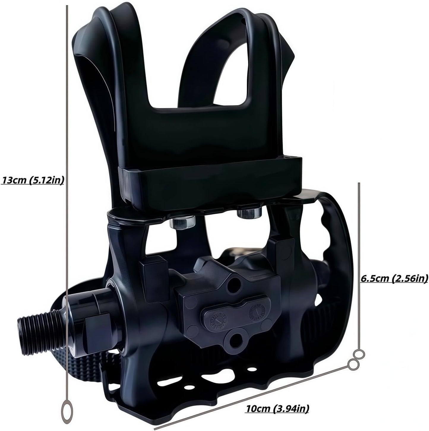 Professional Bike Pedals with Adjustable Toe Clips & Straps | Dual Sealed Bearings for 360° Smooth Ride | Lightweight Alloy-Composite Pedals for Spin, Peloton, Schwinn, Road & Mountain Bikes