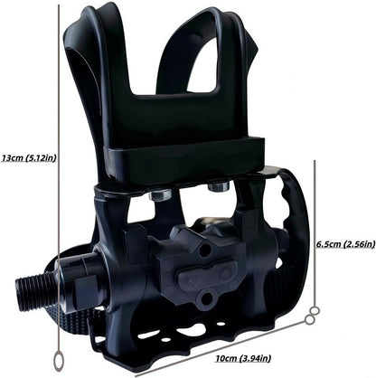 Professional Bike Pedals with Adjustable Toe Clips & Straps | Dual Sealed Bearings for 360° Smooth Ride | Lightweight Alloy-Composite Pedals for Spin, Peloton, Schwinn, Road & Mountain Bikes