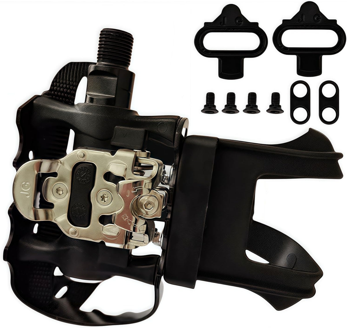 Professional Bike Pedals with Adjustable Toe Clips & Straps | Dual Sealed Bearings for 360° Smooth Ride | Lightweight Alloy-Composite Pedals for Spin, Peloton, Schwinn, Road & Mountain Bikes