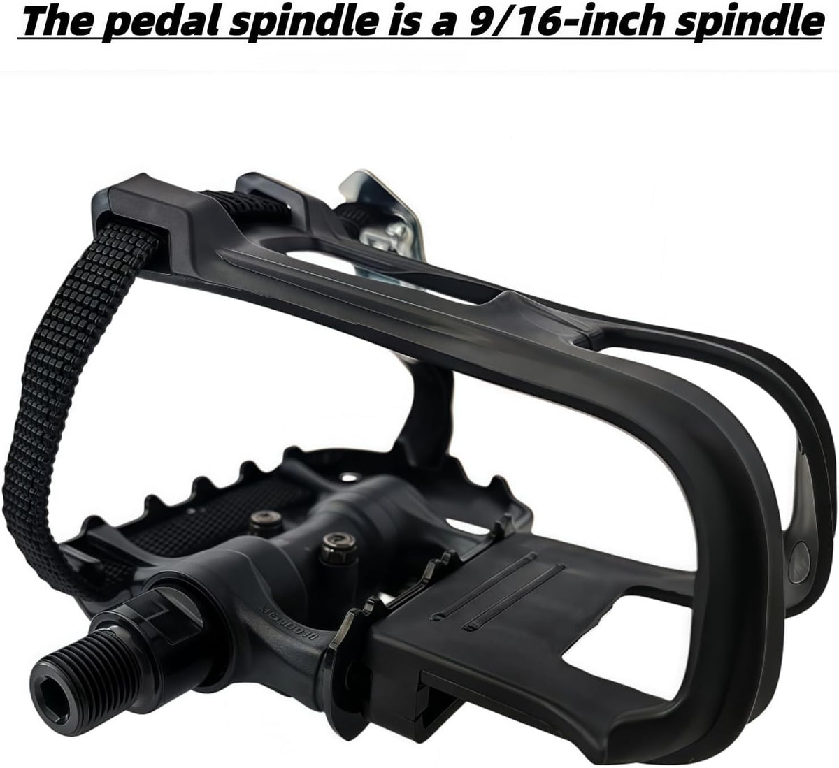 Professional Bike Pedals with Adjustable Toe Clips & Straps | Dual Sealed Bearings for 360° Smooth Ride | Lightweight Alloy-Composite Pedals for Spin, Peloton, Schwinn, Road & Mountain Bikes