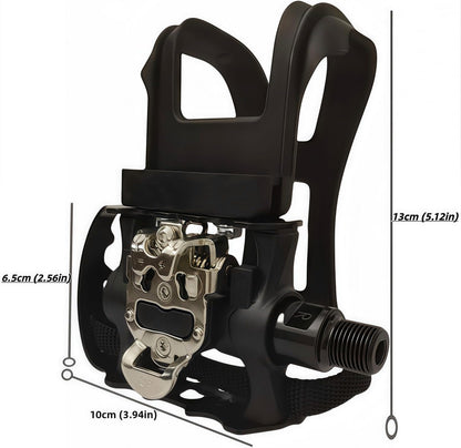 Professional Bike Pedals with Adjustable Toe Clips & Straps | Dual Sealed Bearings for 360° Smooth Ride | Lightweight Alloy-Composite Pedals for Spin, Peloton, Schwinn, Road & Mountain Bikes