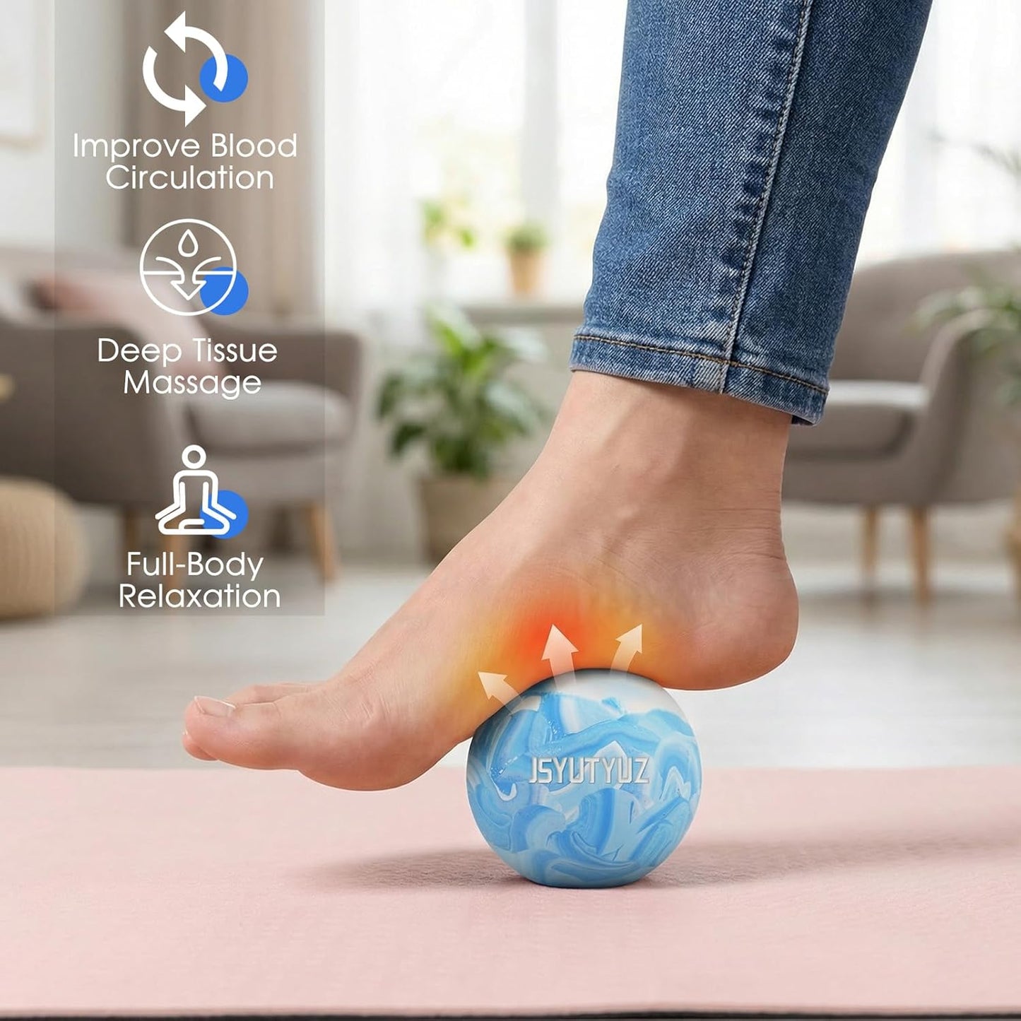 Lacrosse Massage Balls for Myofascial Release, SGS Certification, Massage Deep Tissue for Shoulder and Back, Trigger Point Therapy, Muscle Knots, Relieving Muscle Pain, Yoga Ball for Feet