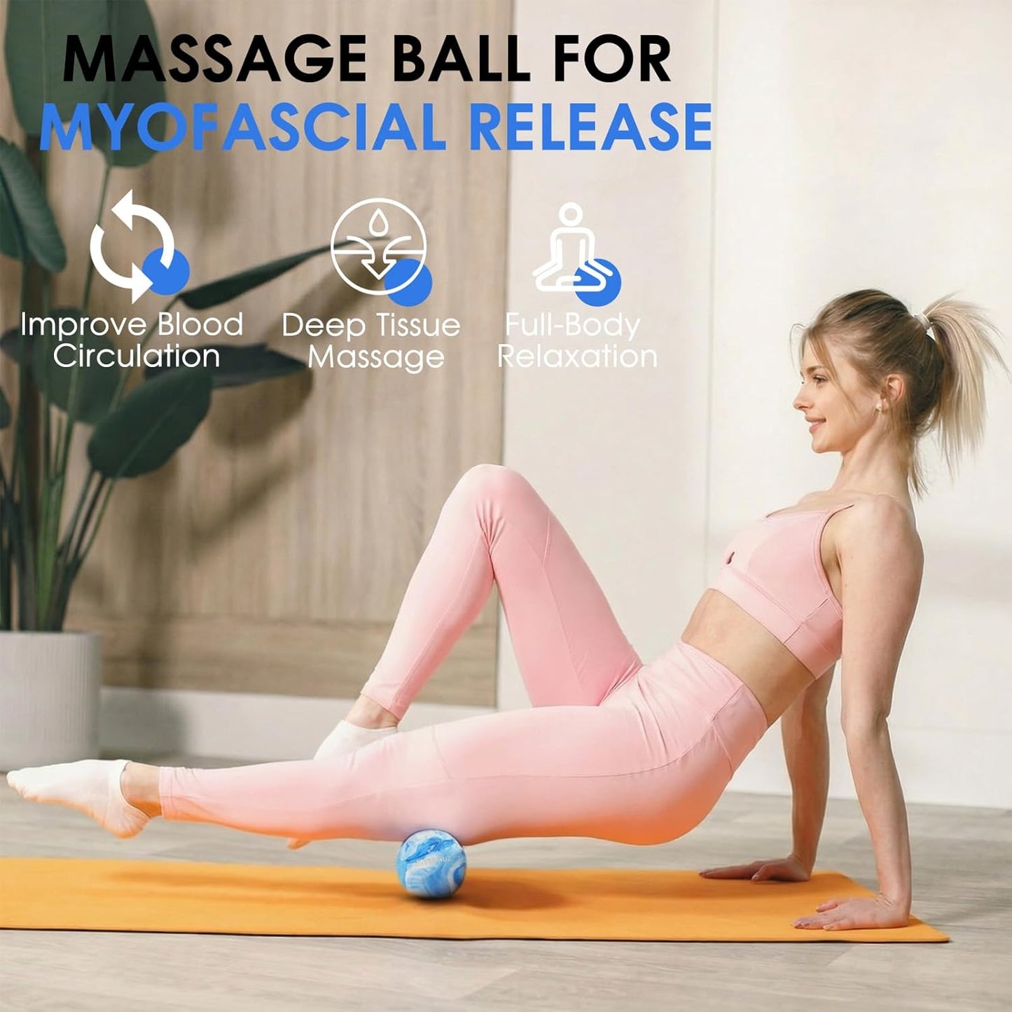 Lacrosse Massage Balls for Myofascial Release, SGS Certification, Massage Deep Tissue for Shoulder and Back, Trigger Point Therapy, Muscle Knots, Relieving Muscle Pain, Yoga Ball for Feet