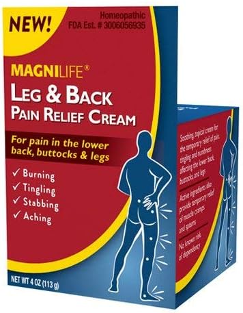 Leg & Back Pain Relief Cream (4 oz), Topical Support for Leg Pain & Lower Back Discomfort, Fast Absorbing, No Residue, Mild Scent, Massage-in Formula