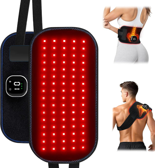 Red Light Therapy Pad with 5 Modes & 3000mAh Cord-Free Controller, 15"x7.1" Infrared Light Wrap, 3-in-1 660nm & 850nm LED for Back, Waist, Shoulder, Knee, Leg, Muscle, Color: Blue