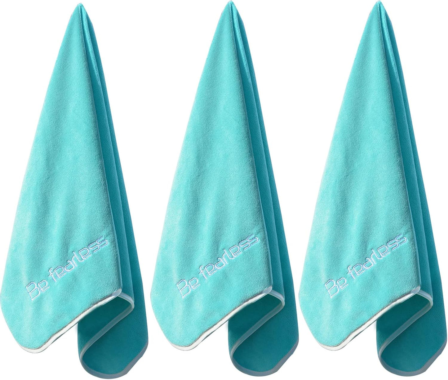 Microfiber Gym Towels Bigger Size Super Soft for Exercise Fitness, Sports, Workout, 380-GSM 15-Inch x 31-Inch Quick-Drying Towels (3 Pack, Grey+Blue+Purple)