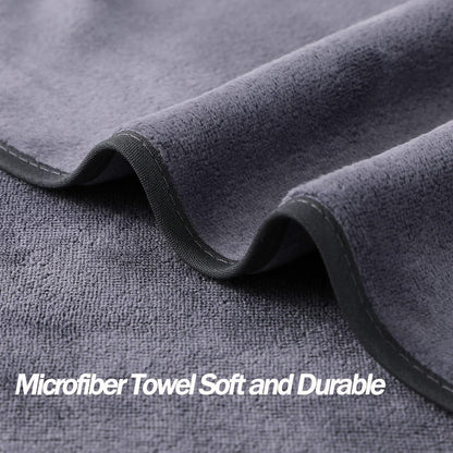Microfiber Gym Towels Bigger Size Super Soft for Exercise Fitness, Sports, Workout, 380-GSM 15-Inch x 31-Inch Quick-Drying Towels (3 Pack, Grey+Blue+Purple)
