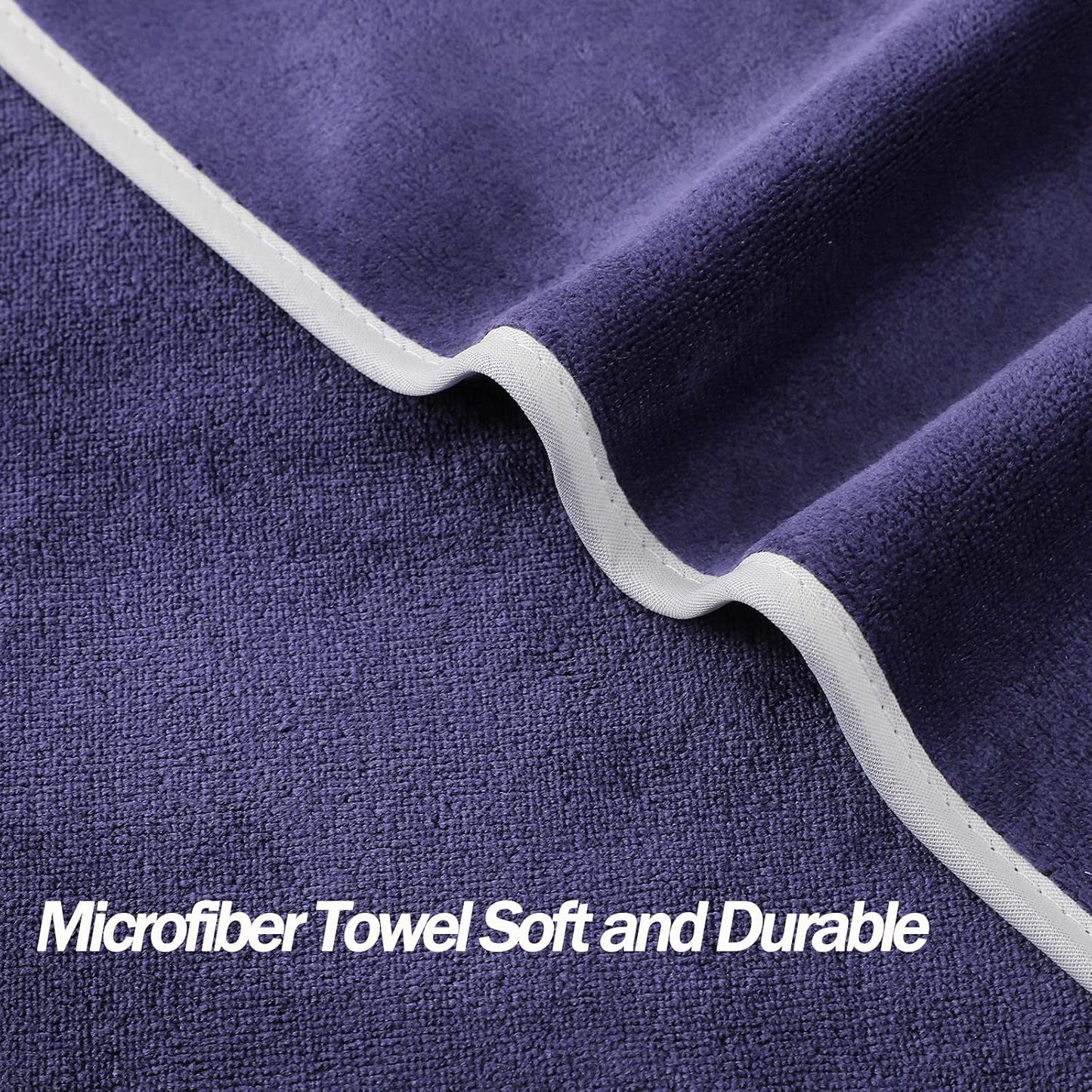 Microfiber Gym Towels Bigger Size Super Soft for Exercise Fitness, Sports, Workout, 380-GSM 15-Inch x 31-Inch Quick-Drying Towels (3 Pack, Grey+Blue+Purple)