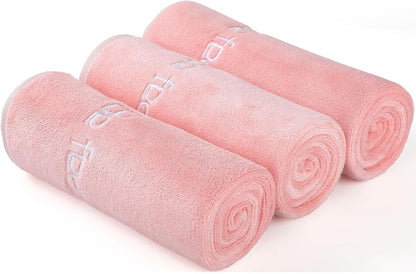 Microfiber Gym Towels Bigger Size Super Soft for Exercise Fitness, Sports, Workout, 380-GSM 15-Inch x 31-Inch Quick-Drying Towels (3 Pack, Grey+Blue+Purple)