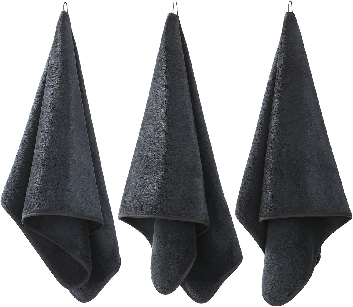 Microfiber Gym Towels Bigger Size Super Soft for Exercise Fitness, Sports, Workout, 380-GSM 15-Inch x 31-Inch Quick-Drying Towels (3 Pack, Grey+Blue+Purple)