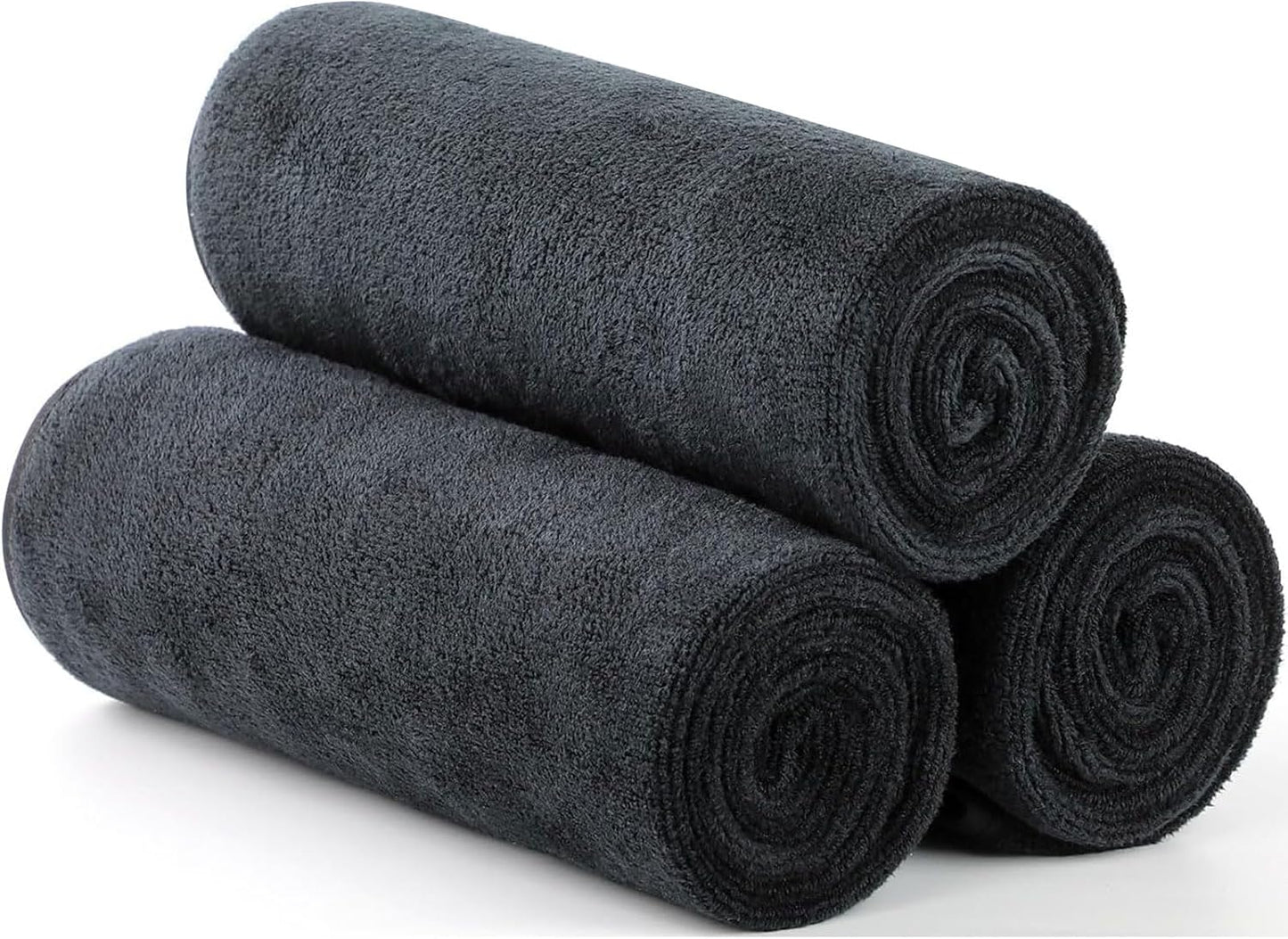 Microfiber Gym Towels Bigger Size Super Soft for Exercise Fitness, Sports, Workout, 380-GSM 15-Inch x 31-Inch Quick-Drying Towels (3 Pack, Grey+Blue+Purple)