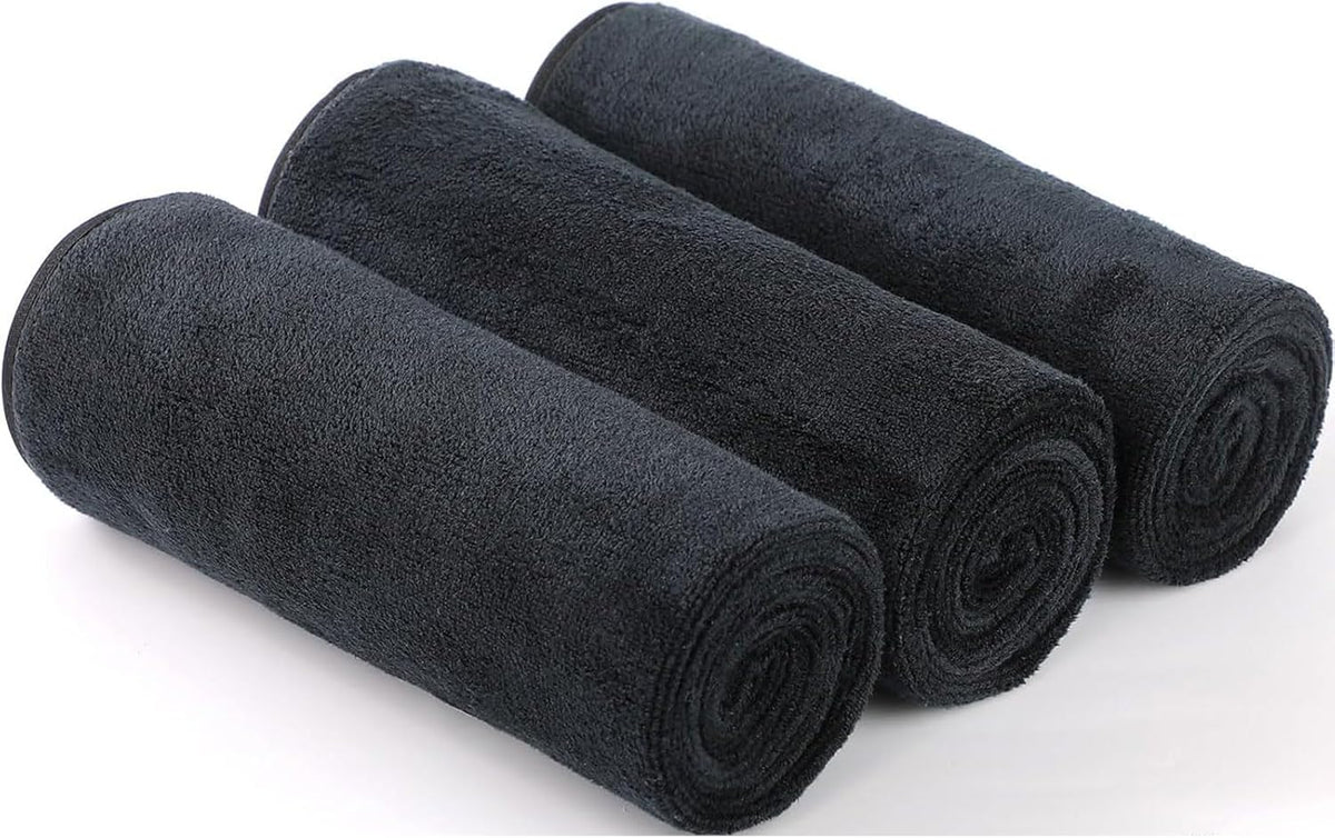 Microfiber Gym Towels Bigger Size Super Soft for Exercise Fitness, Sports, Workout, 380-GSM 15-Inch x 31-Inch Quick-Drying Towels (3 Pack, Grey+Blue+Purple)