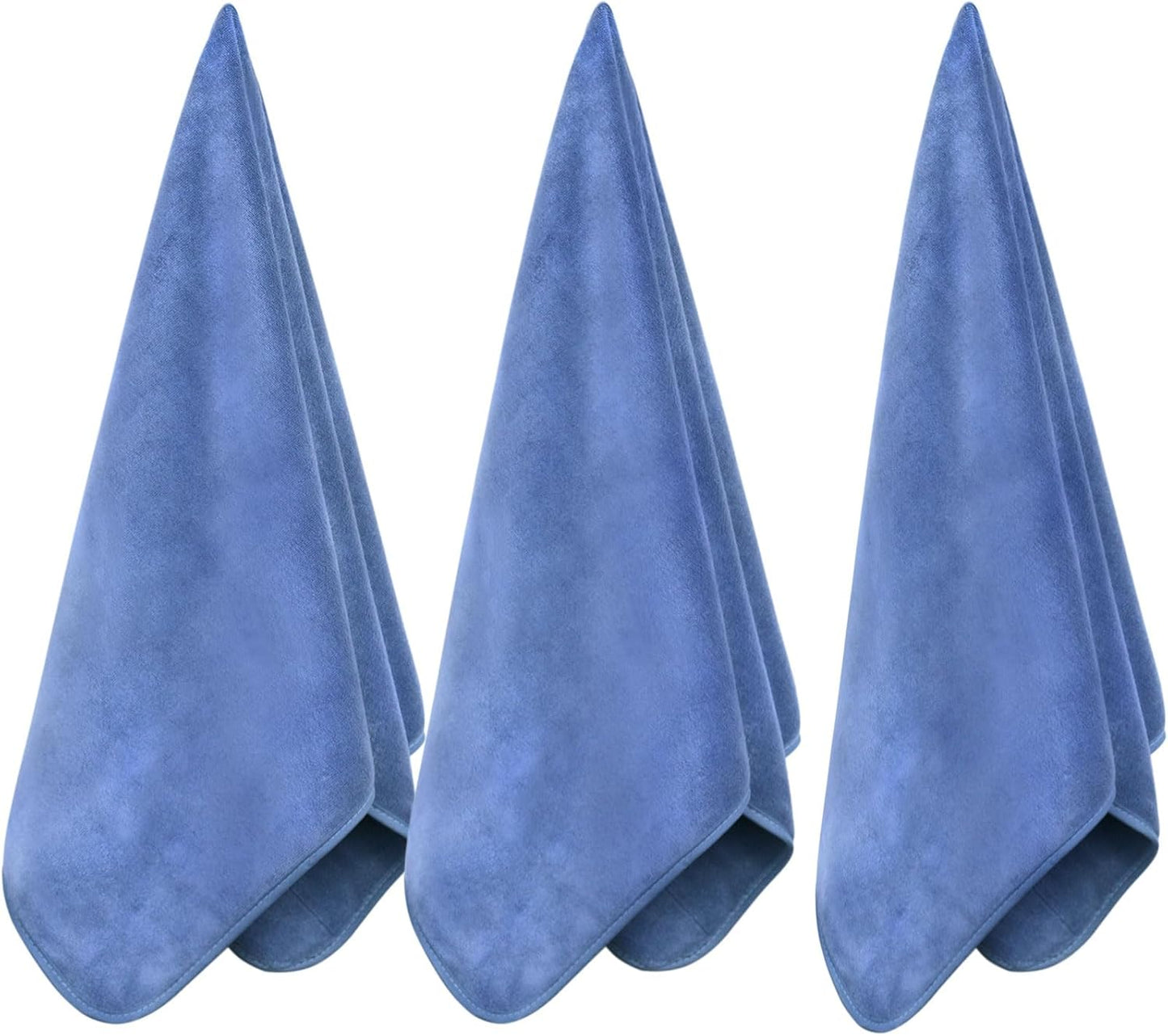 Microfiber Gym Towels Bigger Size Super Soft for Exercise Fitness, Sports, Workout, 380-GSM 15-Inch x 31-Inch Quick-Drying Towels (3 Pack, Grey+Blue+Purple)