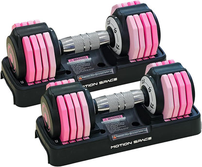 Adjustable Dumbbells Set, 1-Sec Fast Adjustable 5 Free Weights, Premium Comfort Non-slip Metal Handle, Compact Size for Full Body Home Workout