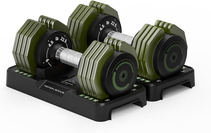 Adjustable Dumbbells Set, 1-Sec Fast Adjustable 5 Free Weights, Premium Comfort Non-slip Metal Handle, Compact Size for Full Body Home Workout