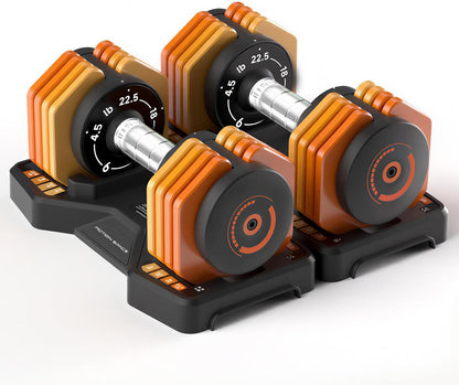 Adjustable Dumbbells Set, 1-Sec Fast Adjustable 5 Free Weights, Premium Comfort Non-slip Metal Handle, Compact Size for Full Body Home Workout