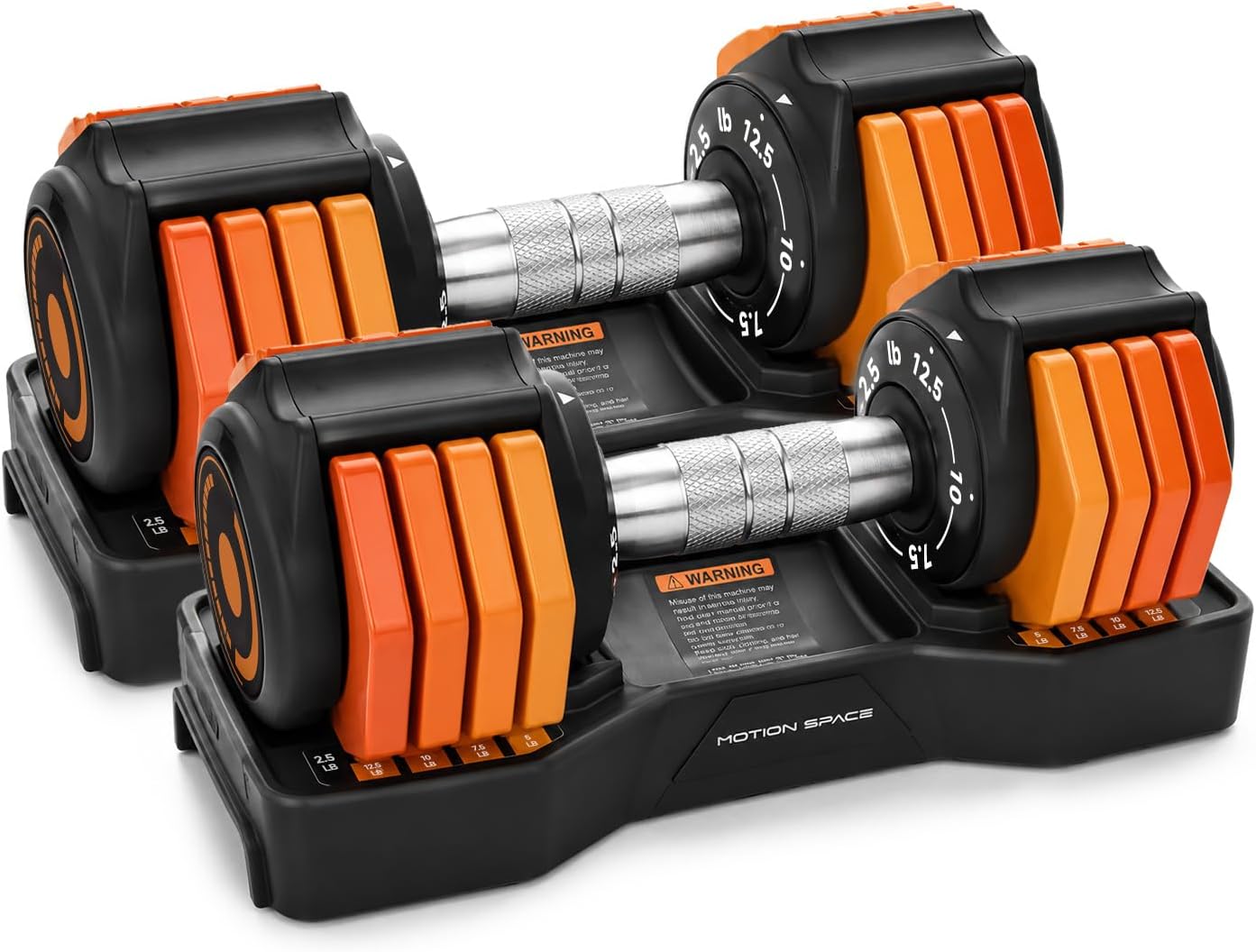 Adjustable Dumbbells Set, 1-Sec Fast Adjustable 5 Free Weights, Premium Comfort Non-slip Metal Handle, Compact Size for Full Body Home Workout