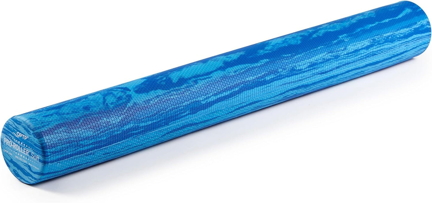 PRO-Roller Soft Density Foam Roller – Round, Blue, 36" x 6" | Soft foam roller for physical therapy, Pilates, yoga foam roll exercises, muscle recovery, blue, 36" x 6"