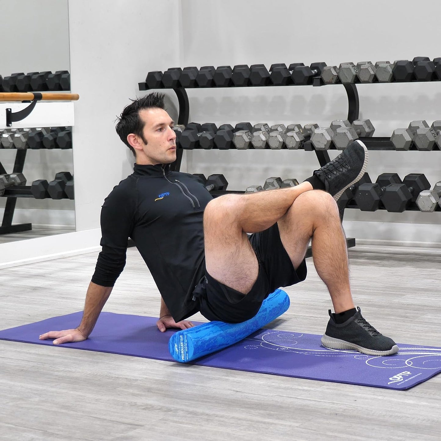 PRO-Roller Soft Density Foam Roller – Round, Blue, 36" x 6" | Soft foam roller for physical therapy, Pilates, yoga foam roll exercises, muscle recovery, blue, 36" x 6"