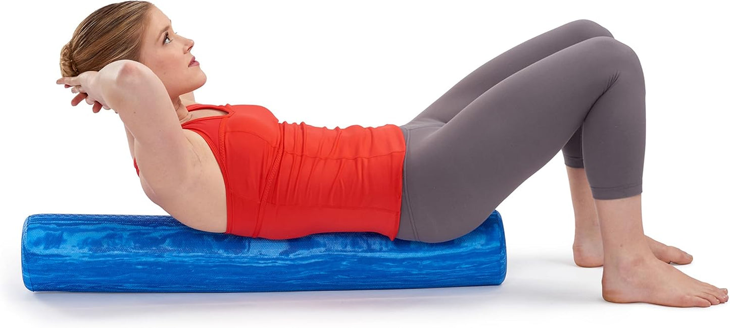 PRO-Roller Soft Density Foam Roller – Round, Blue, 36" x 6" | Soft foam roller for physical therapy, Pilates, yoga foam roll exercises, muscle recovery, blue, 36" x 6"