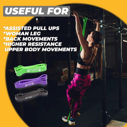 Heavy Duty Resistance Stretch Loop Bands for Powerlifting Workout Exercise and Assisted Pull Ups