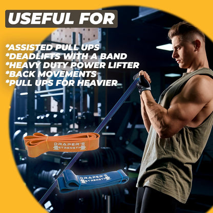 Heavy Duty Resistance Stretch Loop Bands for Powerlifting Workout Exercise and Assisted Pull Ups