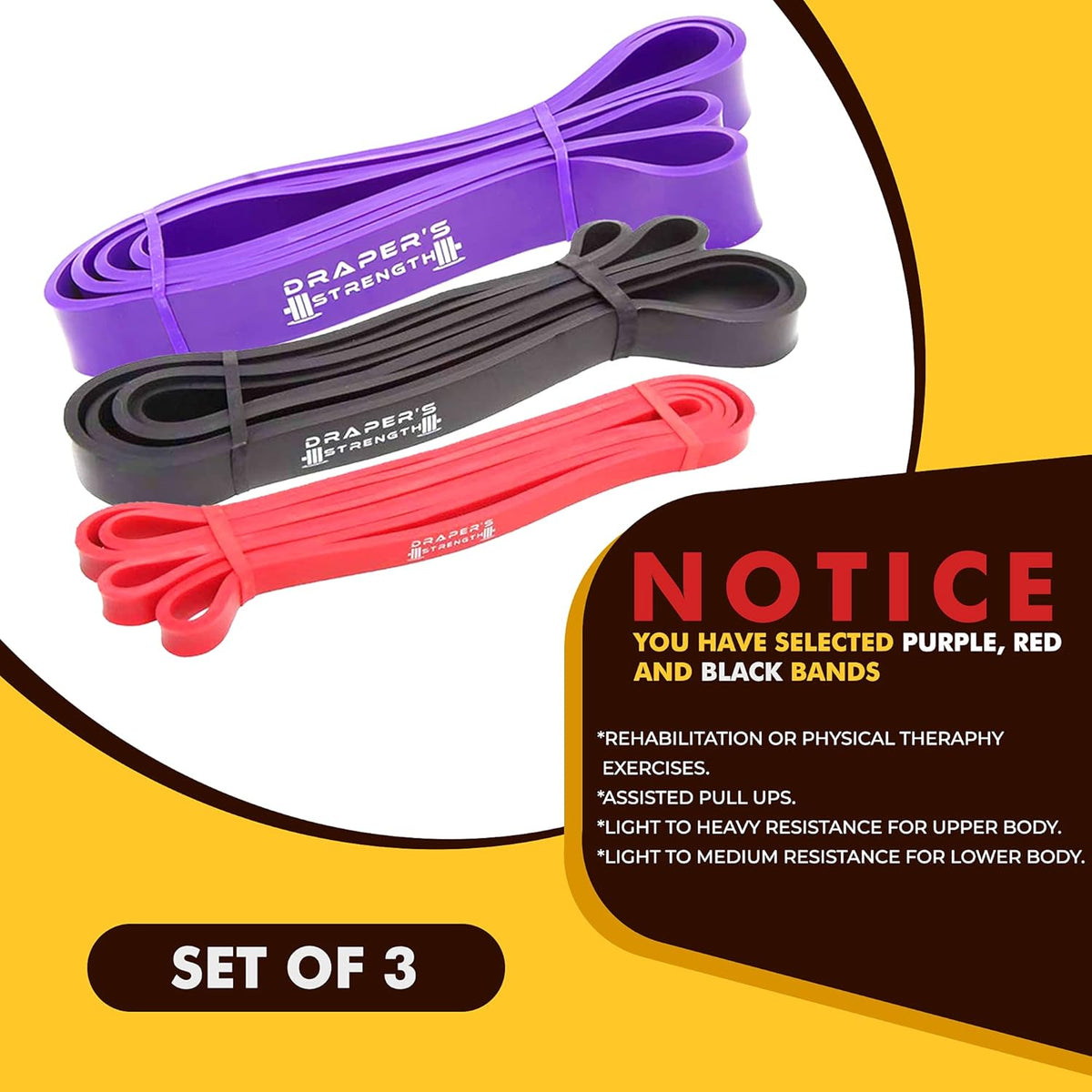 Heavy Duty Resistance Stretch Loop Bands for Powerlifting Workout Exercise and Assisted Pull Ups
