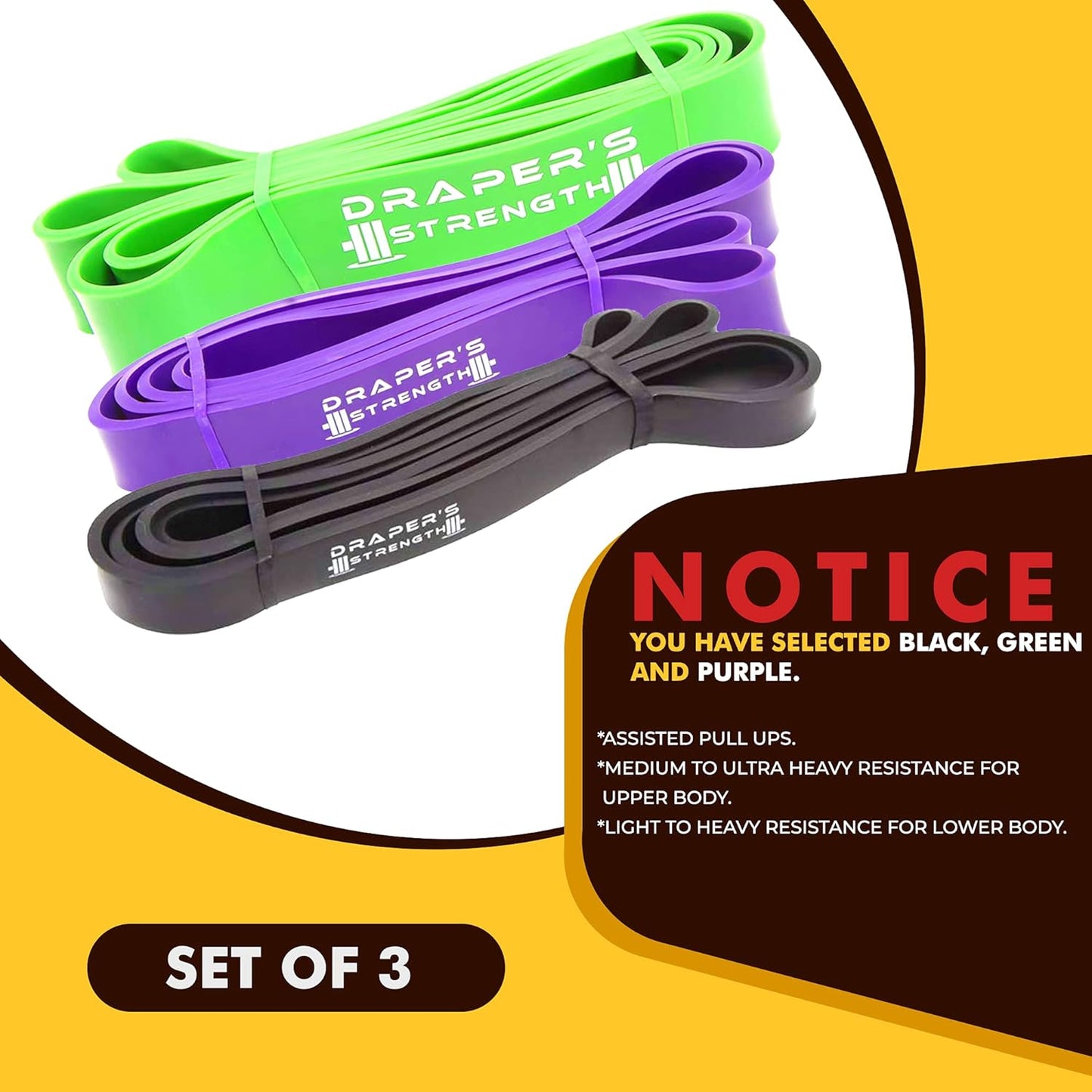 Heavy Duty Resistance Stretch Loop Bands for Powerlifting Workout Exercise and Assisted Pull Ups